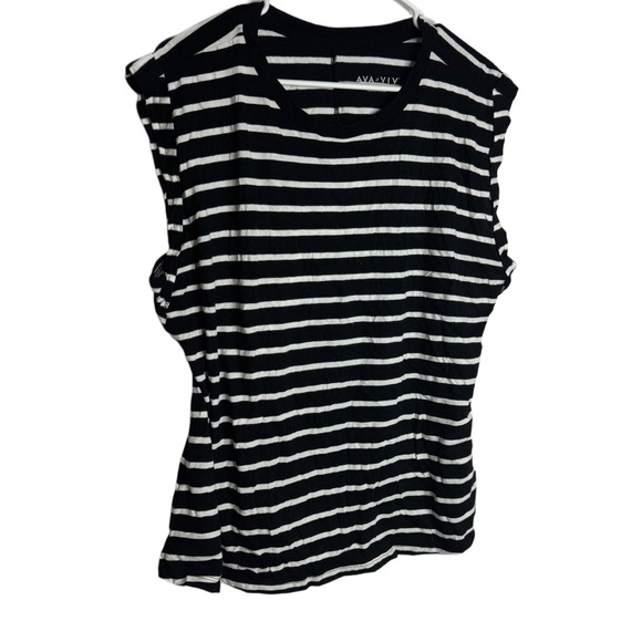 Ava & Viv Tops - Ava & Viv Black and White Sleeveless Muscle Tee